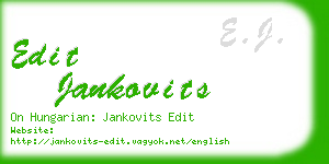 edit jankovits business card